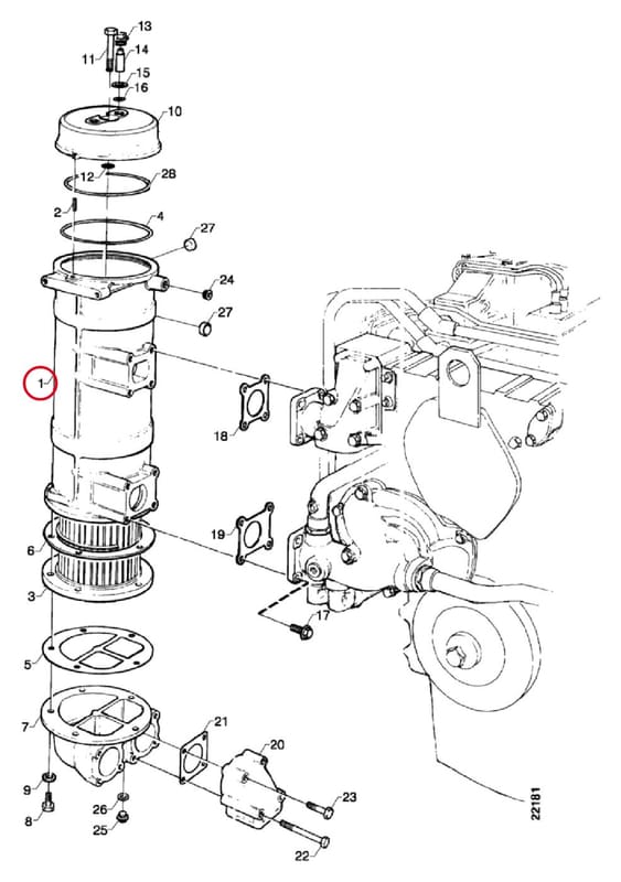 HEAT EXCHANGER HOUSING 1322791