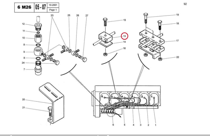 TUBE HANGER - INJ. TUBE 2xD10 13521000P