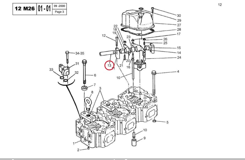 ROCKER ARM SHAFT ASSEMBLY 13583500Z