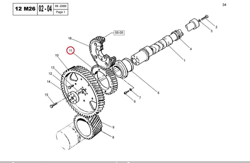 8/12M26 Intermediate gear 13605990V-CW
