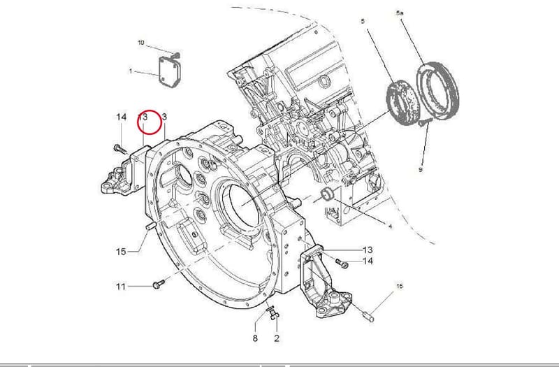 REAR ENGINE BRACKET M26V 15012001S-CW