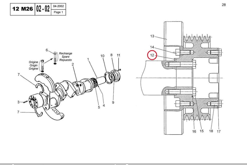 8/12M26 FRONT PULLEY 15020850L-CW