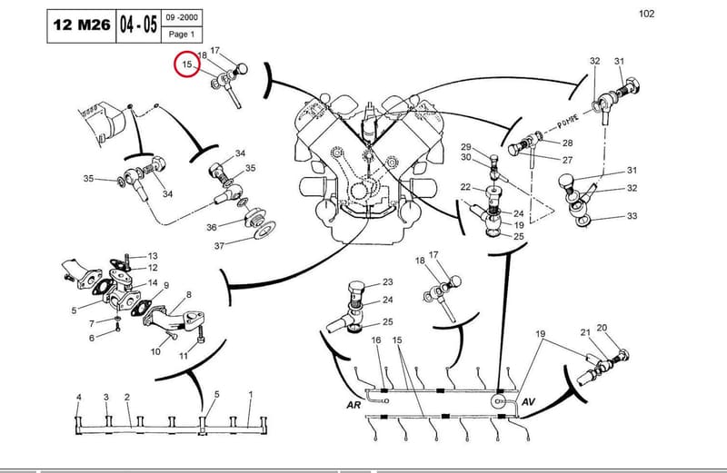 ROCKER ARM OIL GALLERY 15040390A