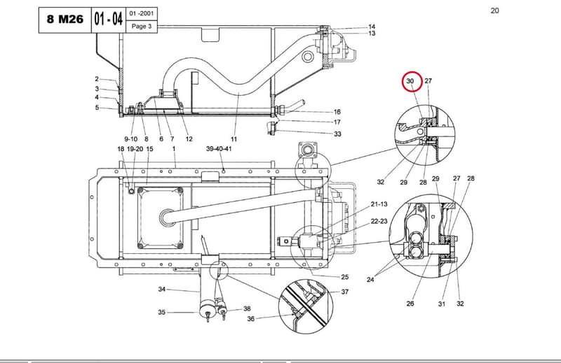 OIL COOLER FEEDING ELBOW M26 15041480K
