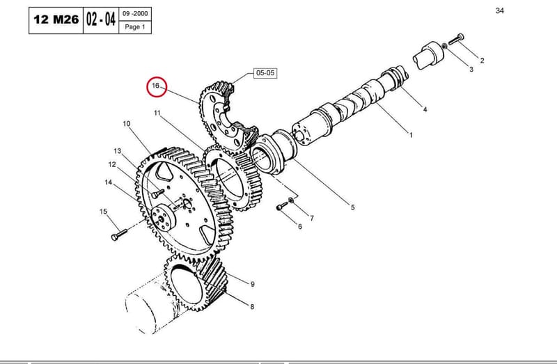 8/12M26 injection pump gear 15050750L-CW
