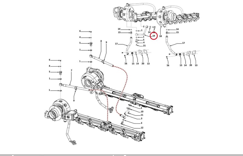 LEFT TURBO WATER FEED TUBE 15101500Z