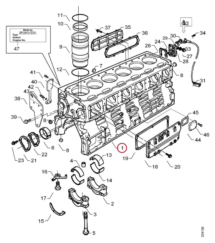 ENGINE BLOCK DI12 - THIS PRODUCT IS REPLACED! 1540323R