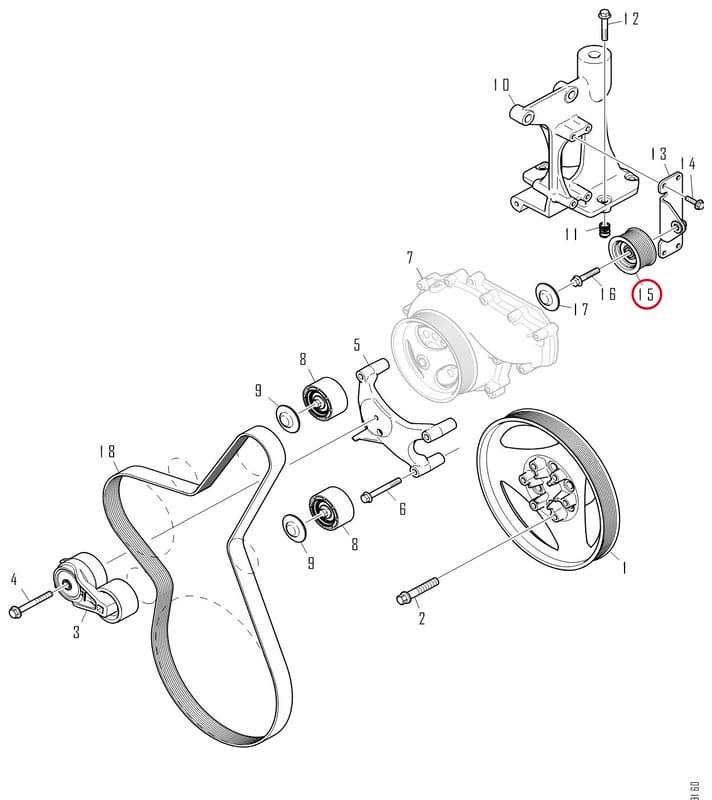 BELT TENSIONER - THIS PRODUCT IS REPLACED! 1860733