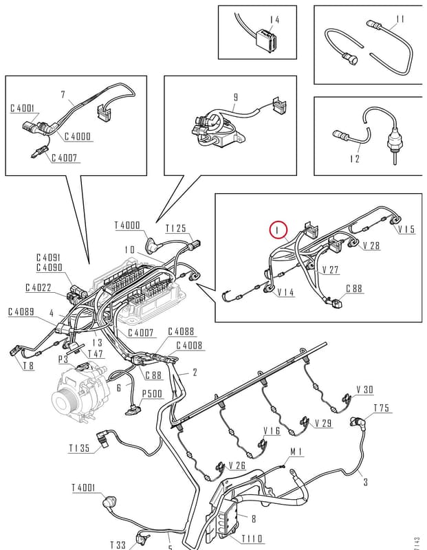 CABLE HARNESS ( CYL. 1-4 ) 2403005