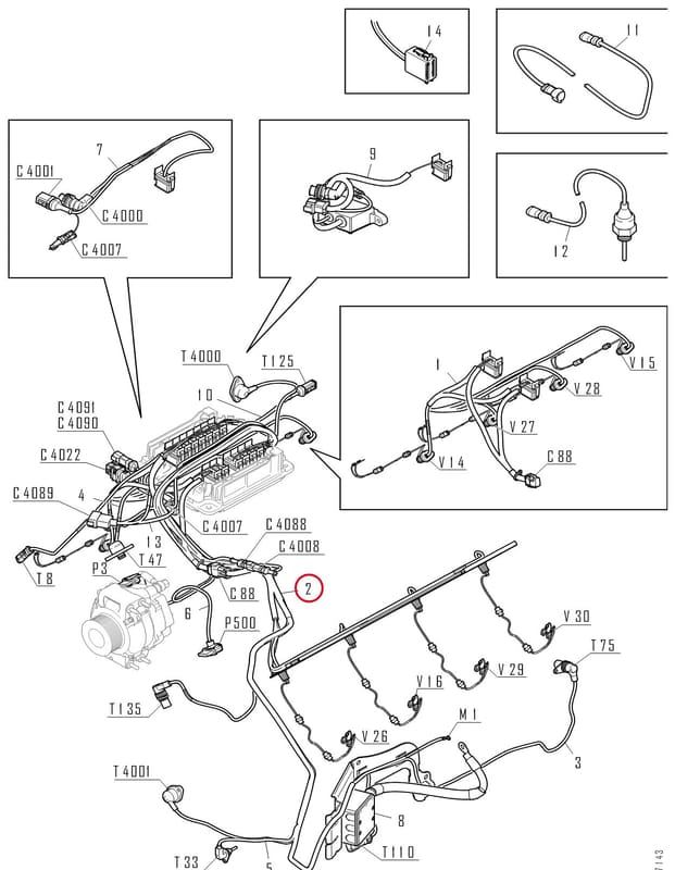 CABLE HARNESS ( CYL. 5-8 ) 2403006