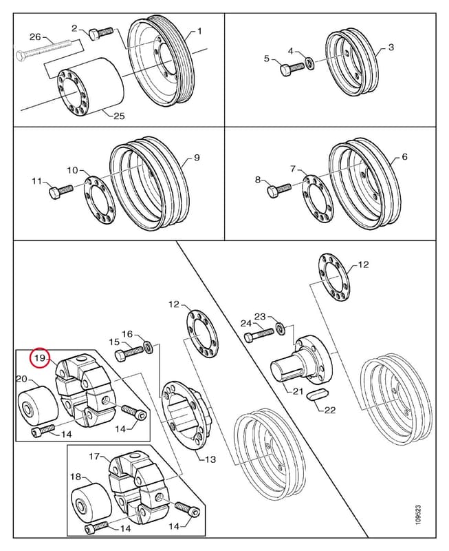 RUBBER ELEMENT COUPLING 369738