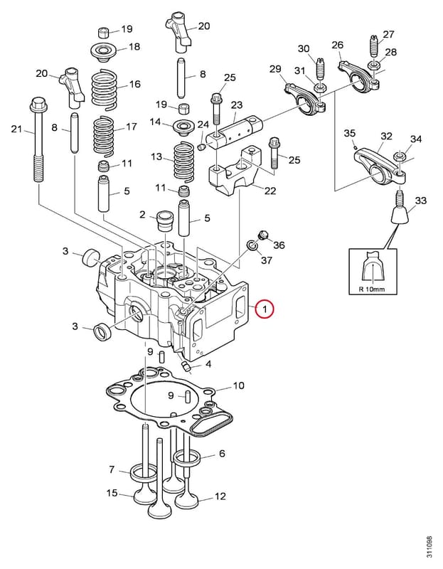 EXCHANGE CYLINDERHEAD 570073R