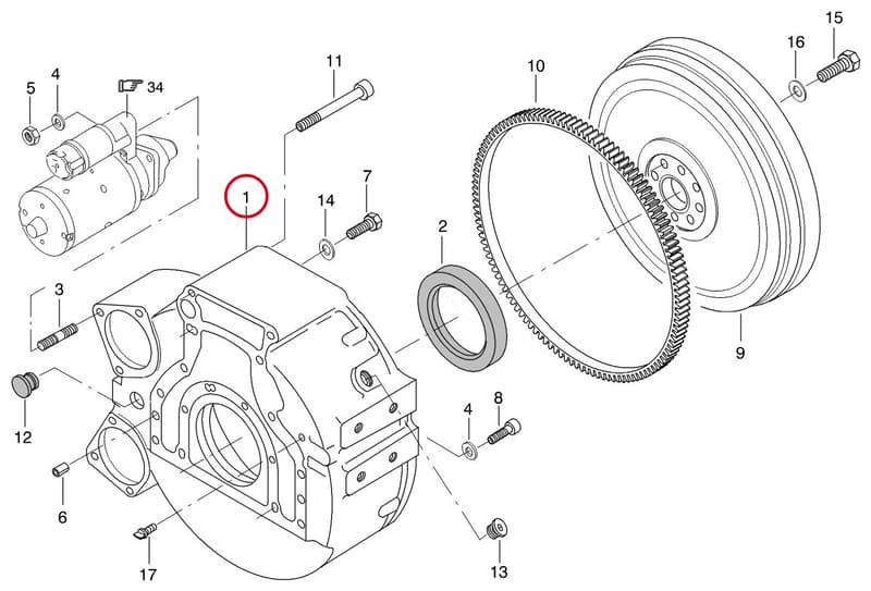 FLYWHEEL HOUSING SAE 1 FOR TWO STARTERS 8366 52389