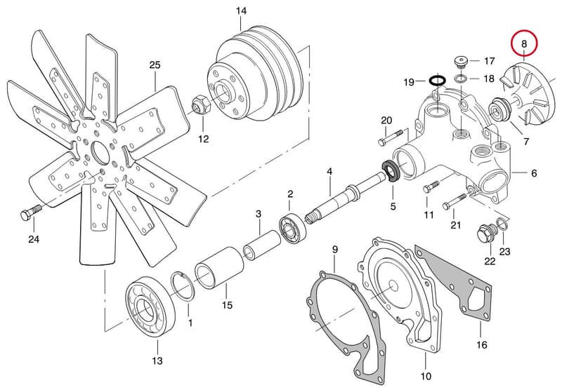 BLADE WHEEL FOR WATERPUMP 8368 46303