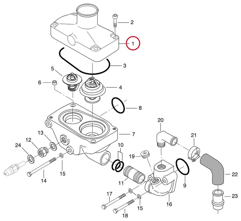 UPPER PART THERMOSTAT HOUSING 8368 64357